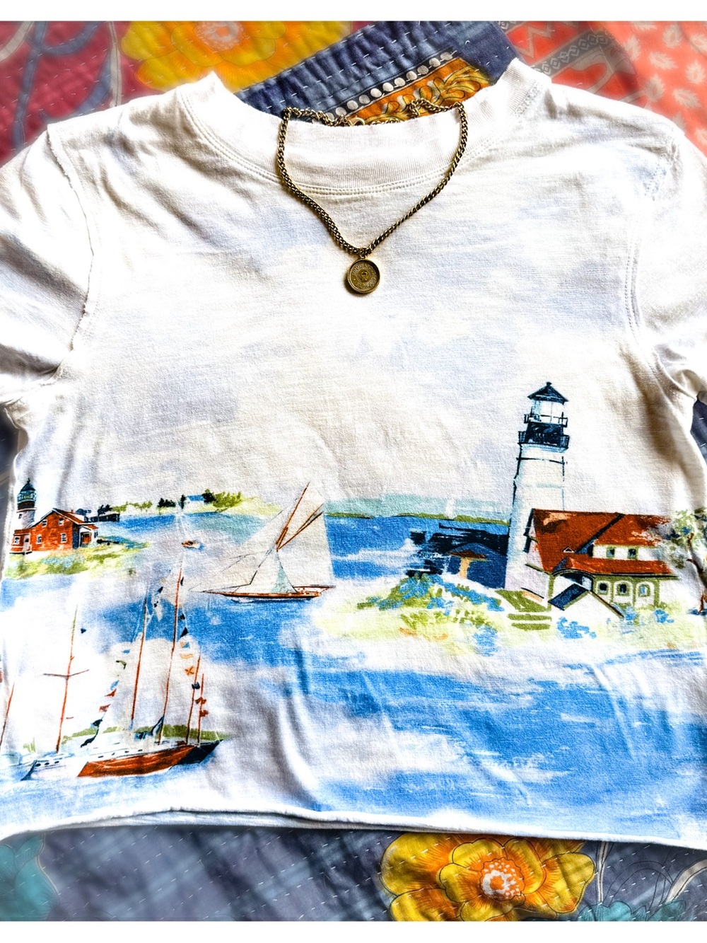 Maeve White Scenic Lighthouse Graphic Tee - Picture 3 of 8